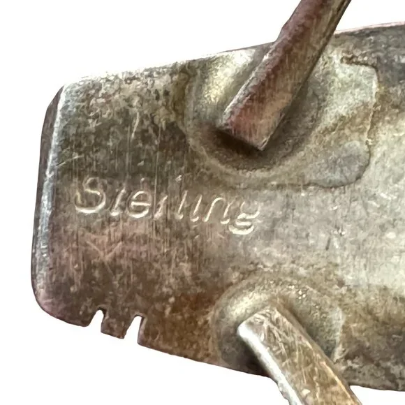 Vintage Modernist MCM Sterling Silver Ring Black Onyx Marquise Cut Stone Size 8 - Picture 5 of 10